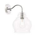 Cling Pierce 1 Light Chrome & Clear Seeded Glass Wall Sconce CL2957942